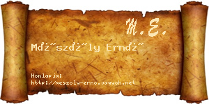 Mészöly Ernő névjegykártya