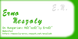 erno meszoly business card